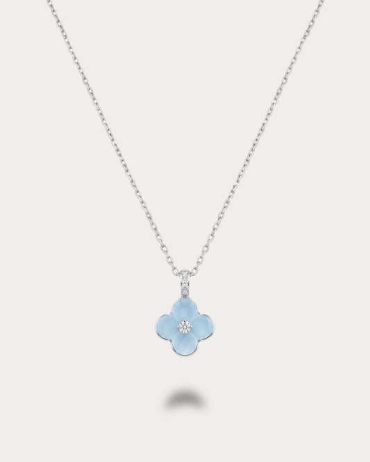 Blossom Necklace -Celeste Blue Mother of Pearl