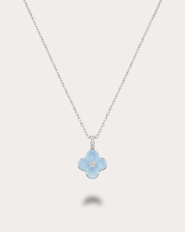 Blossom Necklace -Celeste Blue Mother of Pearl
