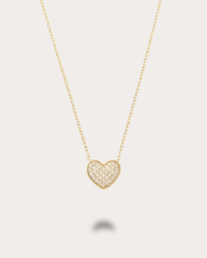 Ivory Heart Nacre Necklace - Gold