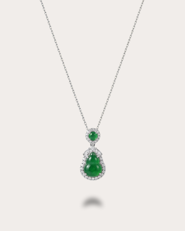 冰阳绿透葫芦翡翠｜Icy Green Jade Gourd Necklace – Cui&Co