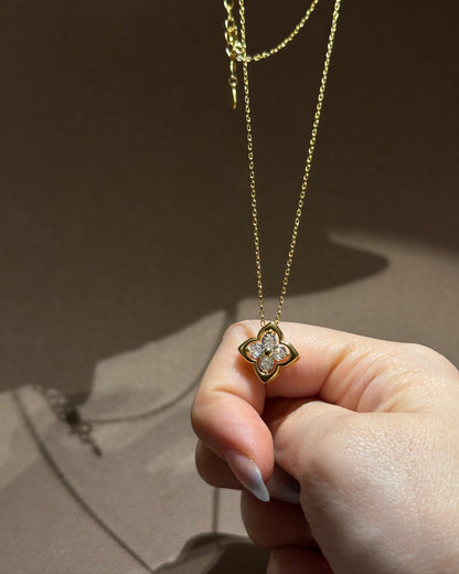 晶透小花项链 (Crystal Bloom Necklace)-Gold