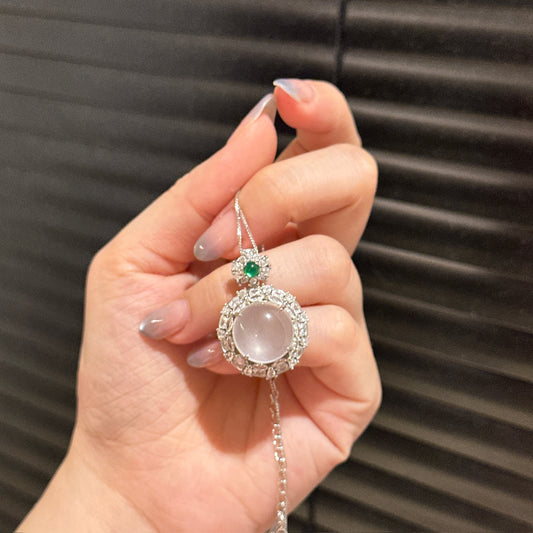 水沫玉鸽子蛋项链 (Aquagel Egg Pendant Necklace)