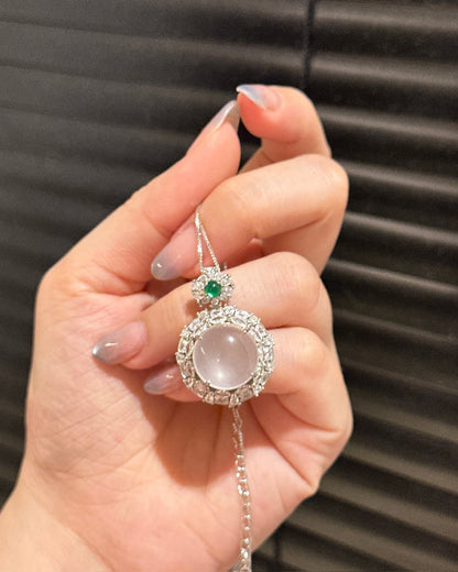 水沫玉鸽子蛋项链 (Aquagel Egg Pendant Necklace)