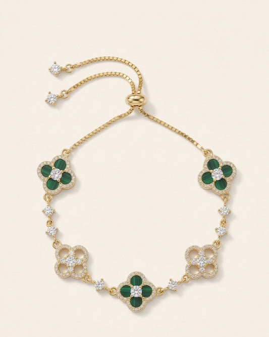 Malachite-Clover Bracelet