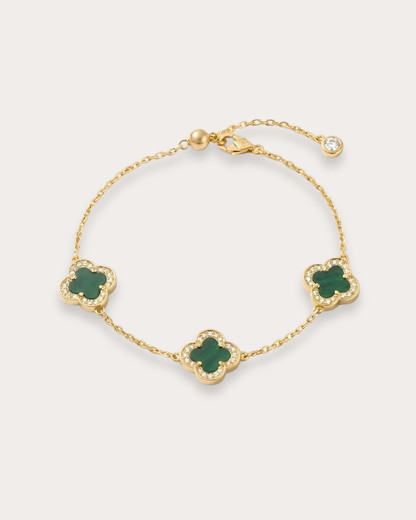 双面翡翠绿叶草｜Dual-Sided Clover Bracelet