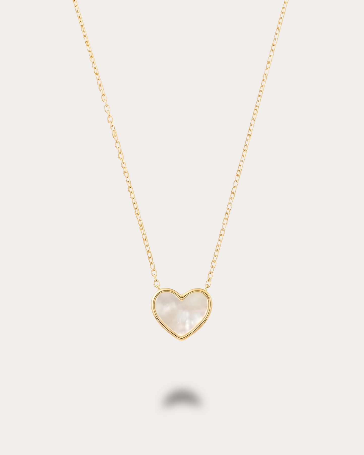 Ivory Heart Nacre Necklace - Gold