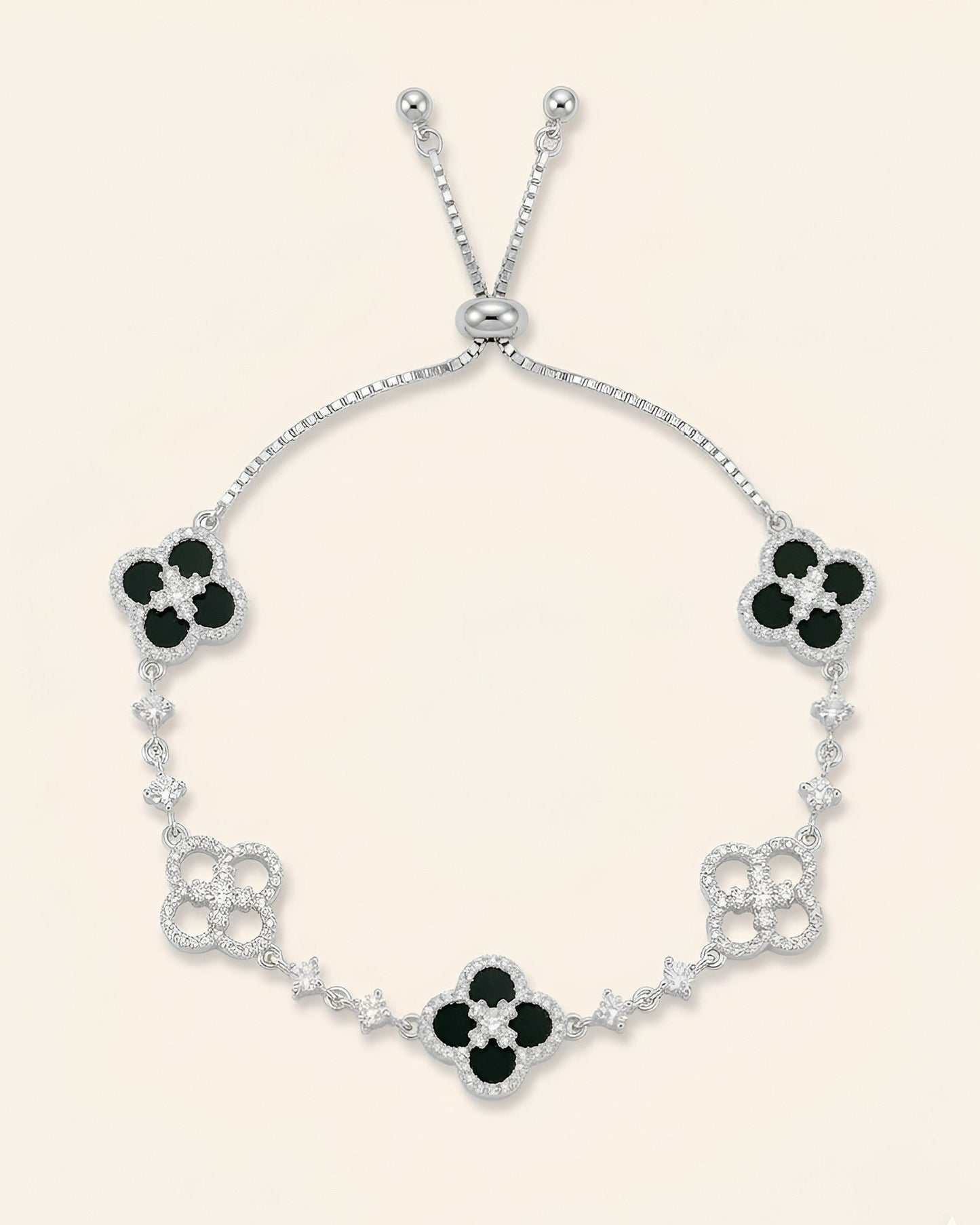 Black Onyx-Clover Bracelet
