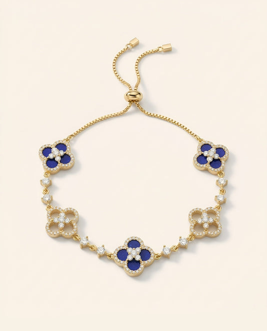 Blue Lapis-Clover Bracelet