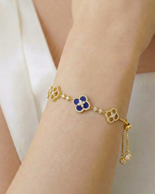 Blue Lapis-Clover Bracelet