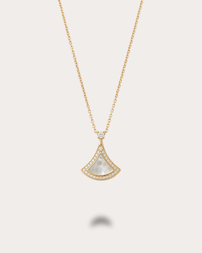Serena Fan Necklace- Gold
