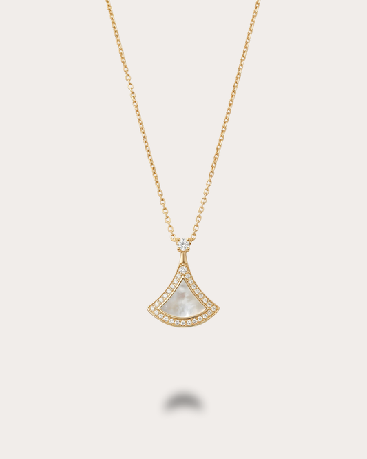 Serena Fan Necklace- Gold