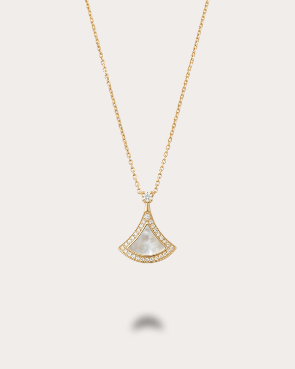 Serena Fan Necklace- Gold