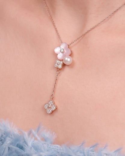 Blossom Drop Necklace - Blush Pink Mother of Pearl