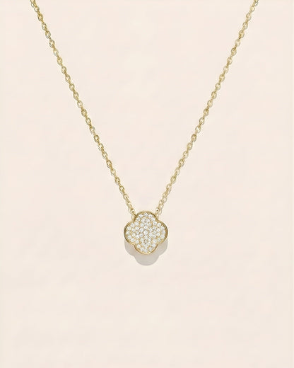 双面翡翠绿叶草项链 | Double-Sided Green Clover Necklace