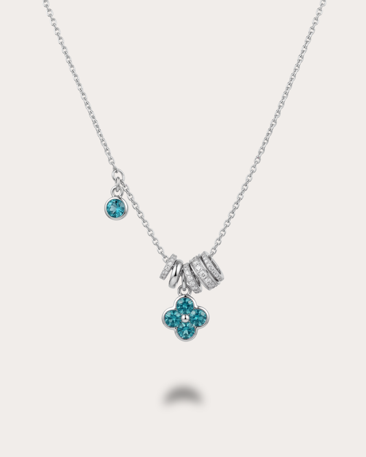 Paraiba Gemstone Clover Necklace