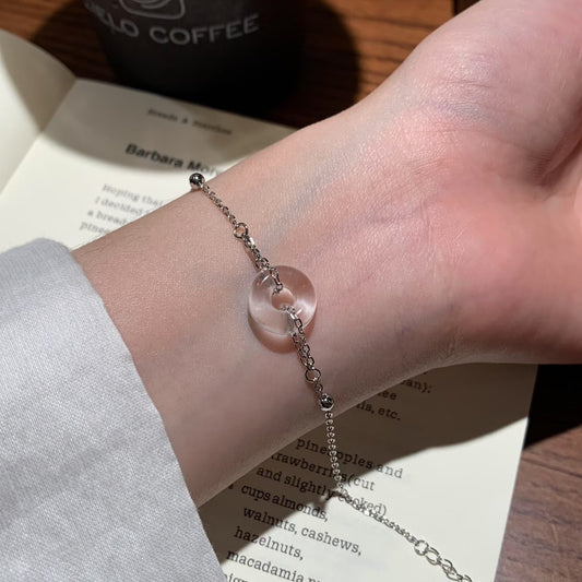 平安扣玉手链 (Aqua Peace Jadeite Bracelet)