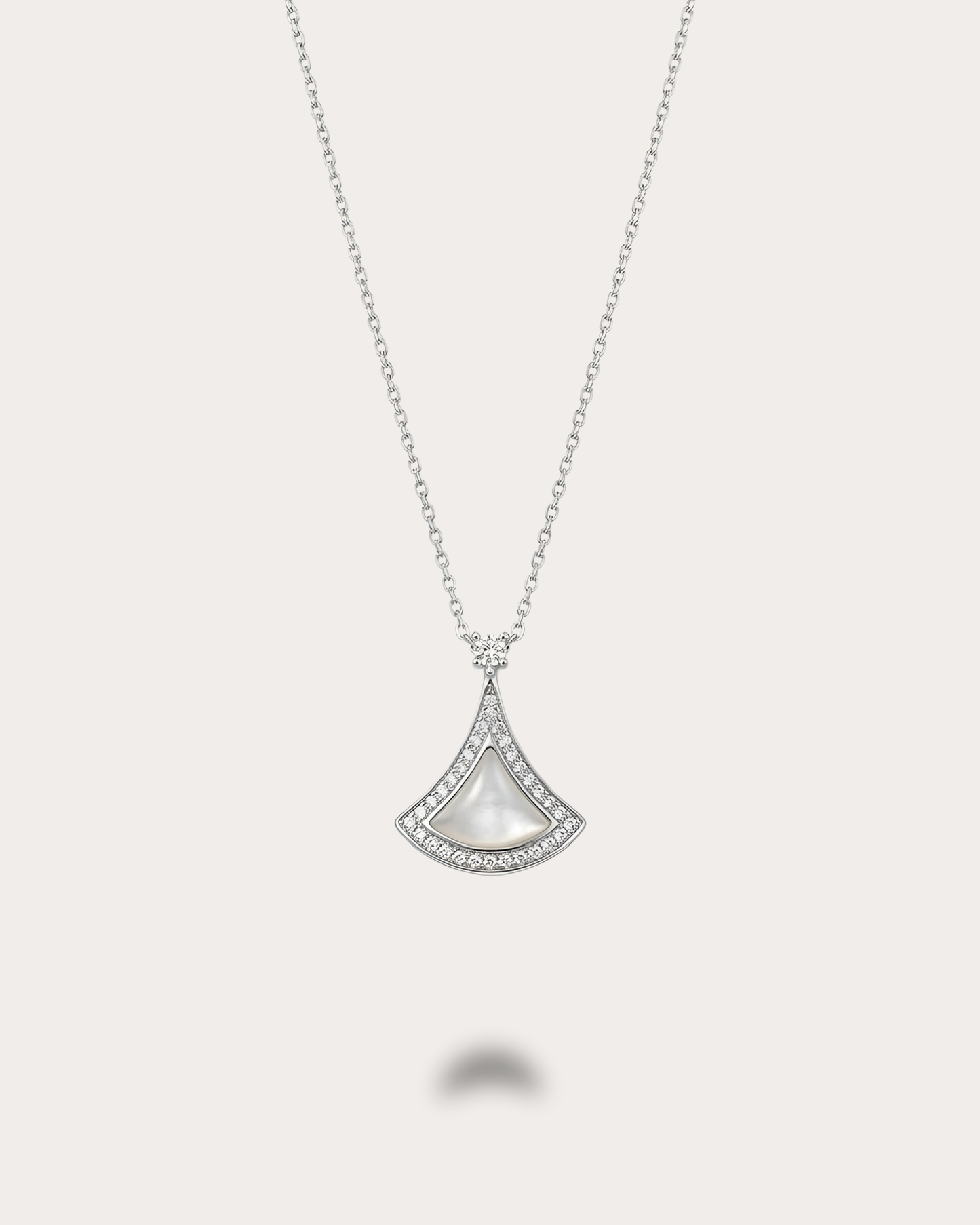 Serena Fan Necklace- Silver