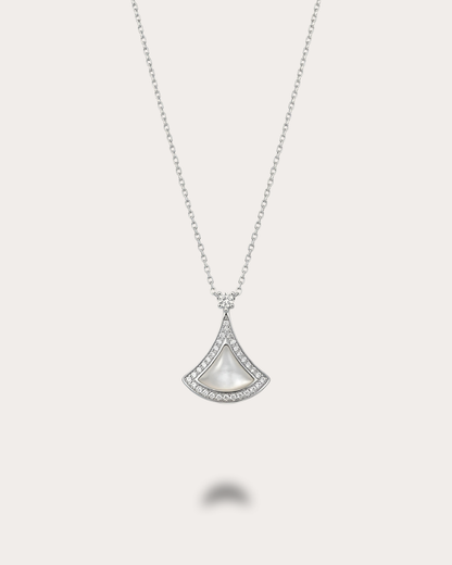Serena Fan Necklace- Silver