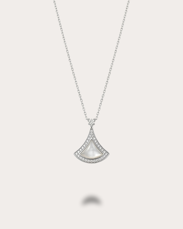 Serena Fan Necklace- Silver