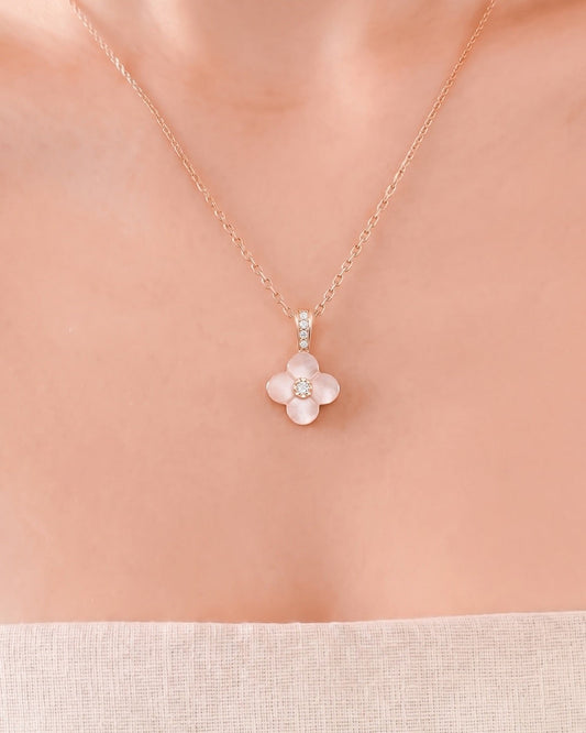 Blossom Necklace - Blush Pink Mother of Pearl