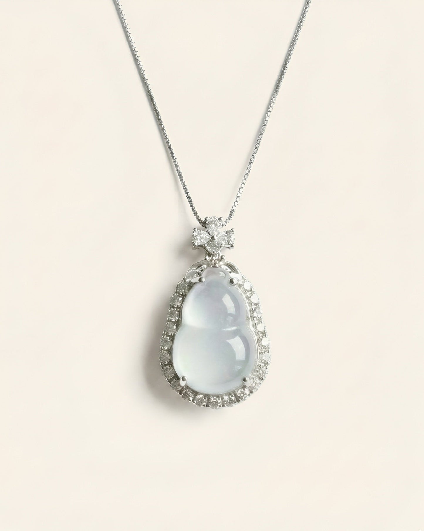 炸光冰大葫芦｜Aqua White Gourd Necklace