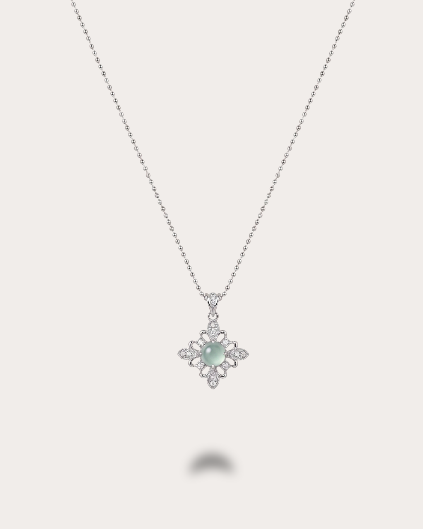 冰透蓝水花韵翡翠项链｜Icy Blue Water Bloom Jade Necklace