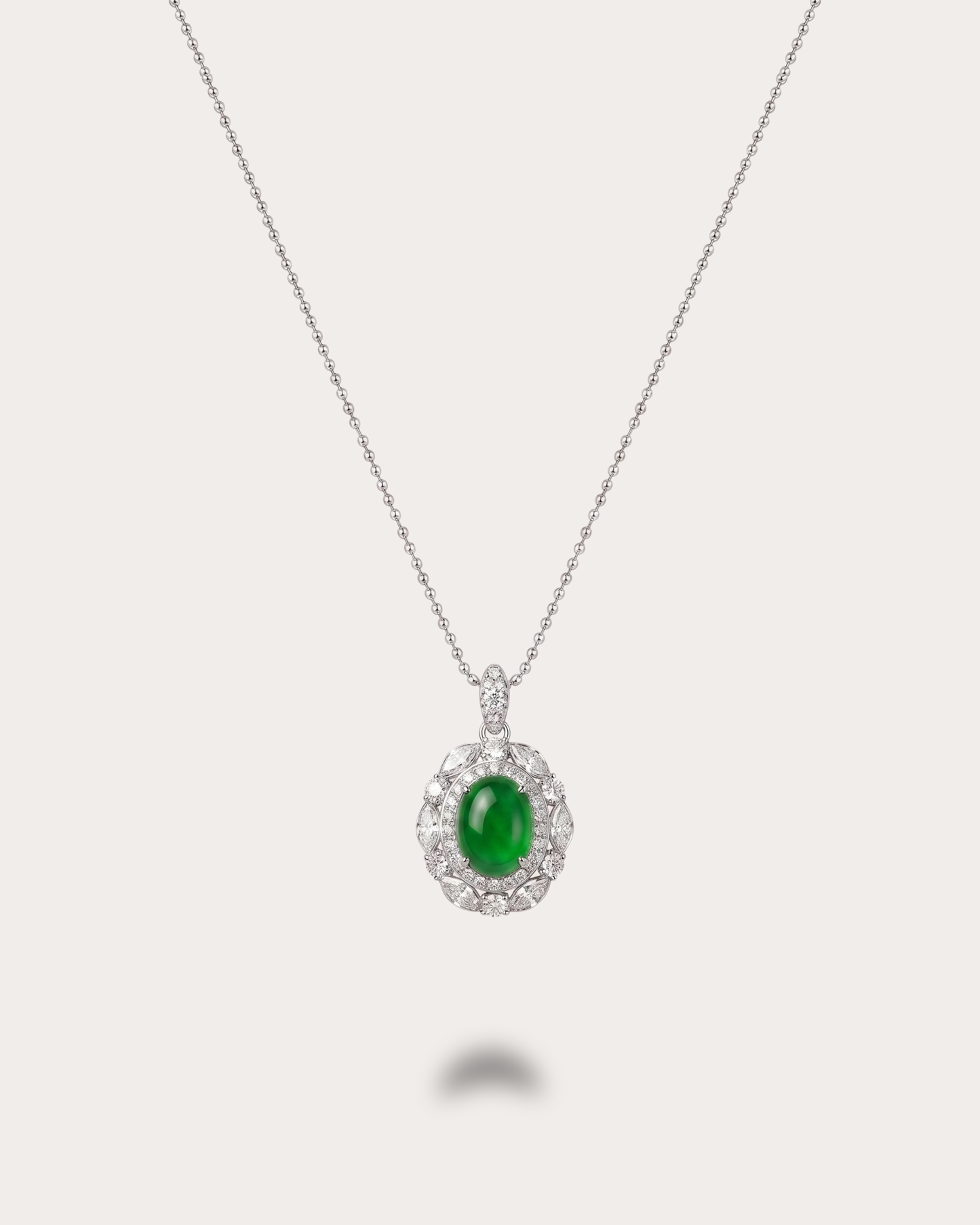 浓绿华庭翡翠项链｜Rich Green Palais Jade Necklace