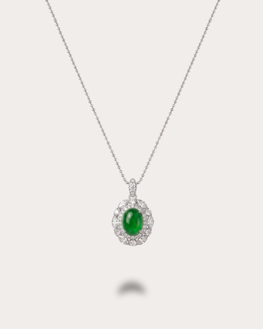 浓绿华庭翡翠项链｜Rich Green Palais Jade Necklace