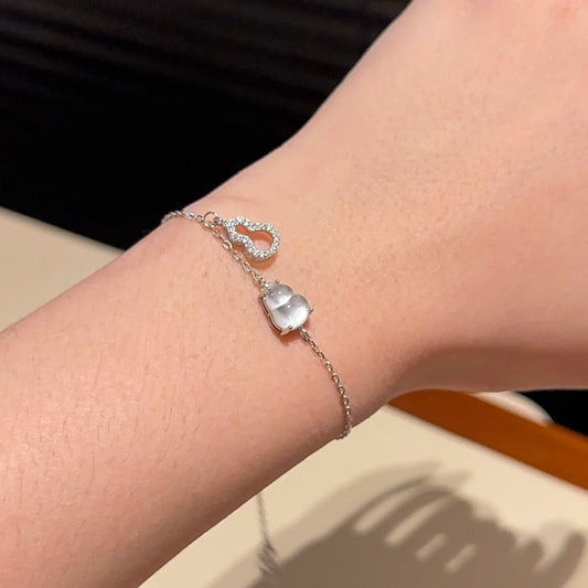 白冰葫芦手链 (Aqua White Grace Gourd Bracelet)
