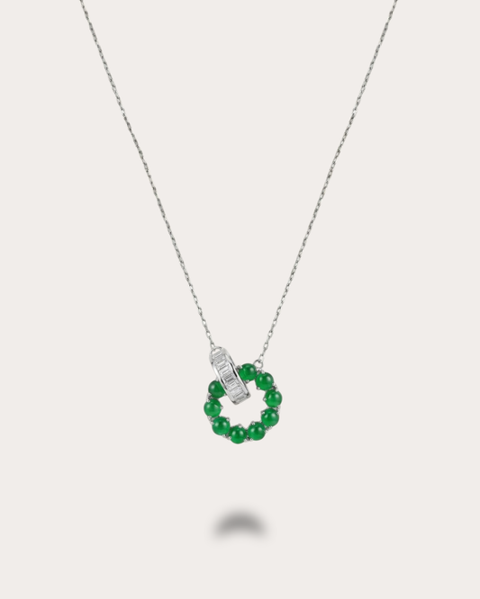 浓绿圆舞翡翠项链｜Rich Green Orbit Jade Necklace