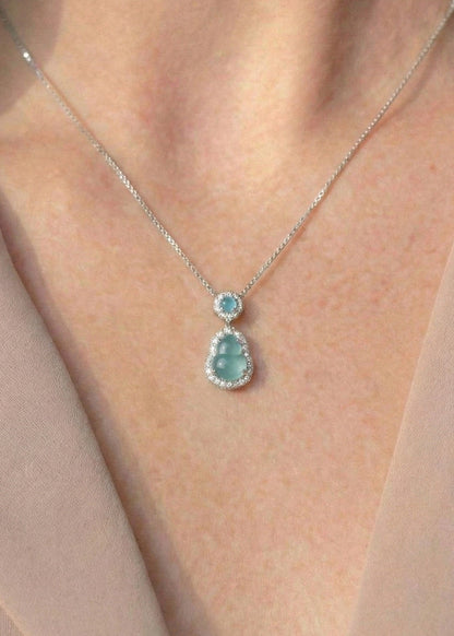冰蓝透葫芦翡翠 ｜Icy Blue Clarity Jade Gourd Necklace