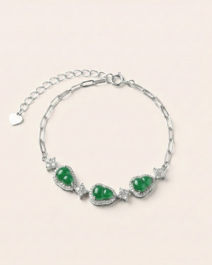 三福阳绿翡翠手链｜Triple Blessing Green Gourd Bracelet