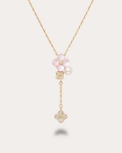 Blossom Drop Necklace - Blush Pink Mother of Pearl