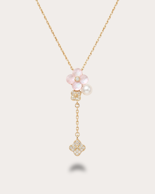 Blossom Drop Necklace - Blush Pink Mother of Pearl