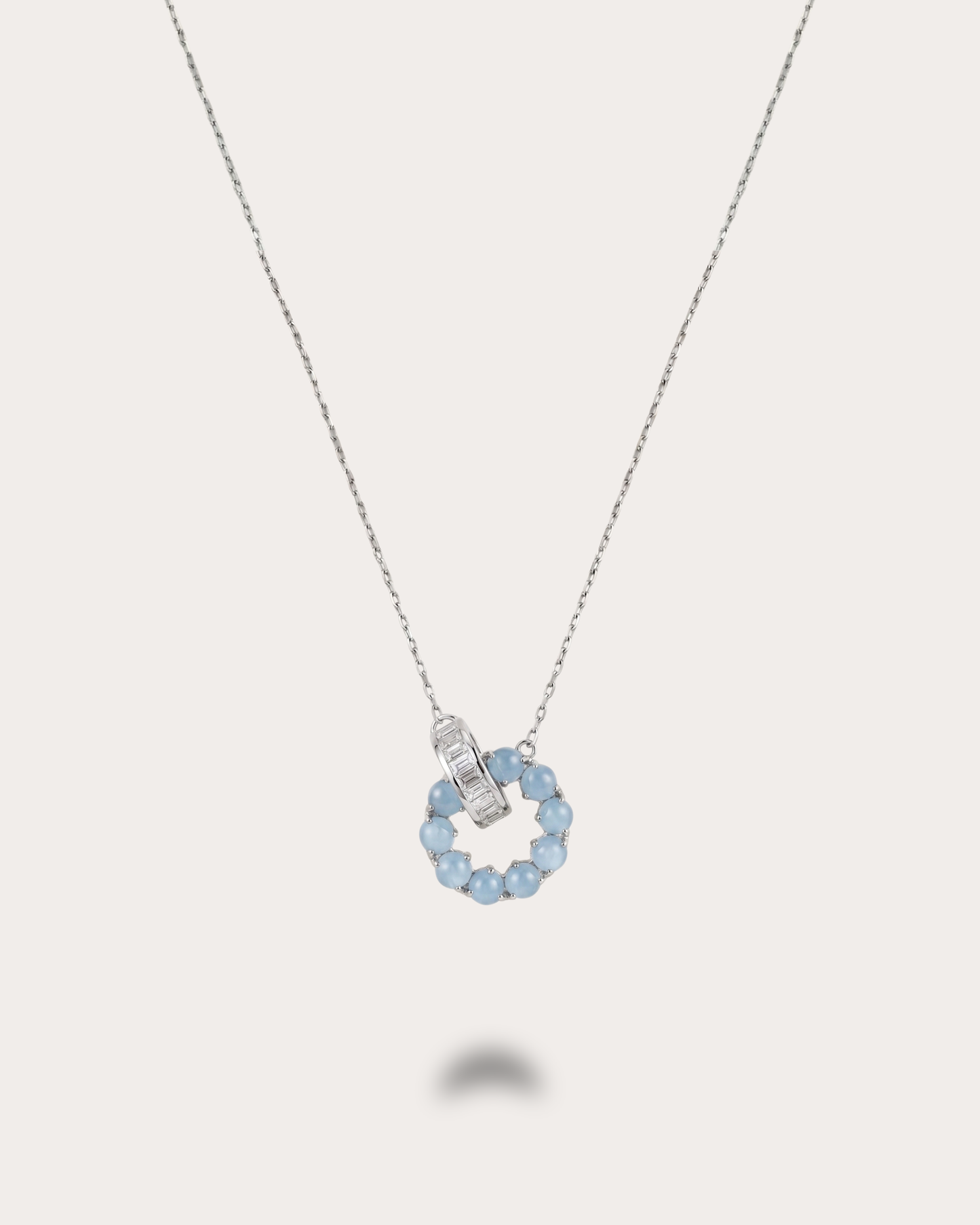 冰蓝圆舞翡翠项链｜Icy Blue Orbit Jade Necklace