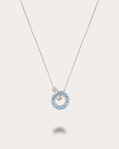 冰蓝圆舞翡翠项链｜Icy Blue Orbit Jade Necklace