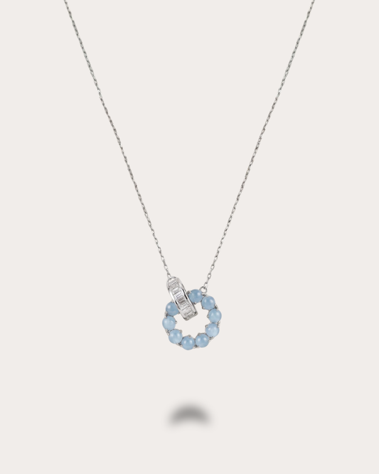 冰蓝圆舞翡翠项链｜Icy Blue Orbit Jade Necklace