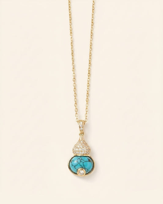 Turquoise Aura Gourd Necklace