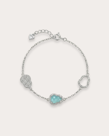 冰蓝葫芦翡翠｜Icy Blue Jade Gourd Bracelet