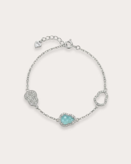 冰蓝葫芦翡翠｜Icy Blue Jade Gourd Bracelet