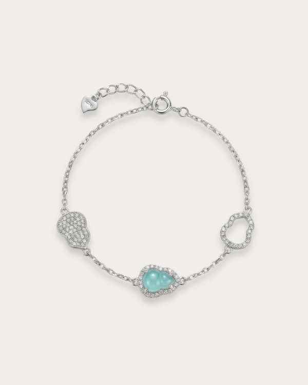 冰蓝葫芦翡翠｜Icy Blue Jade Gourd Bracelet