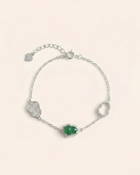 冰绿葫芦翡翠｜Bright Green Gourd Jade Bracelet