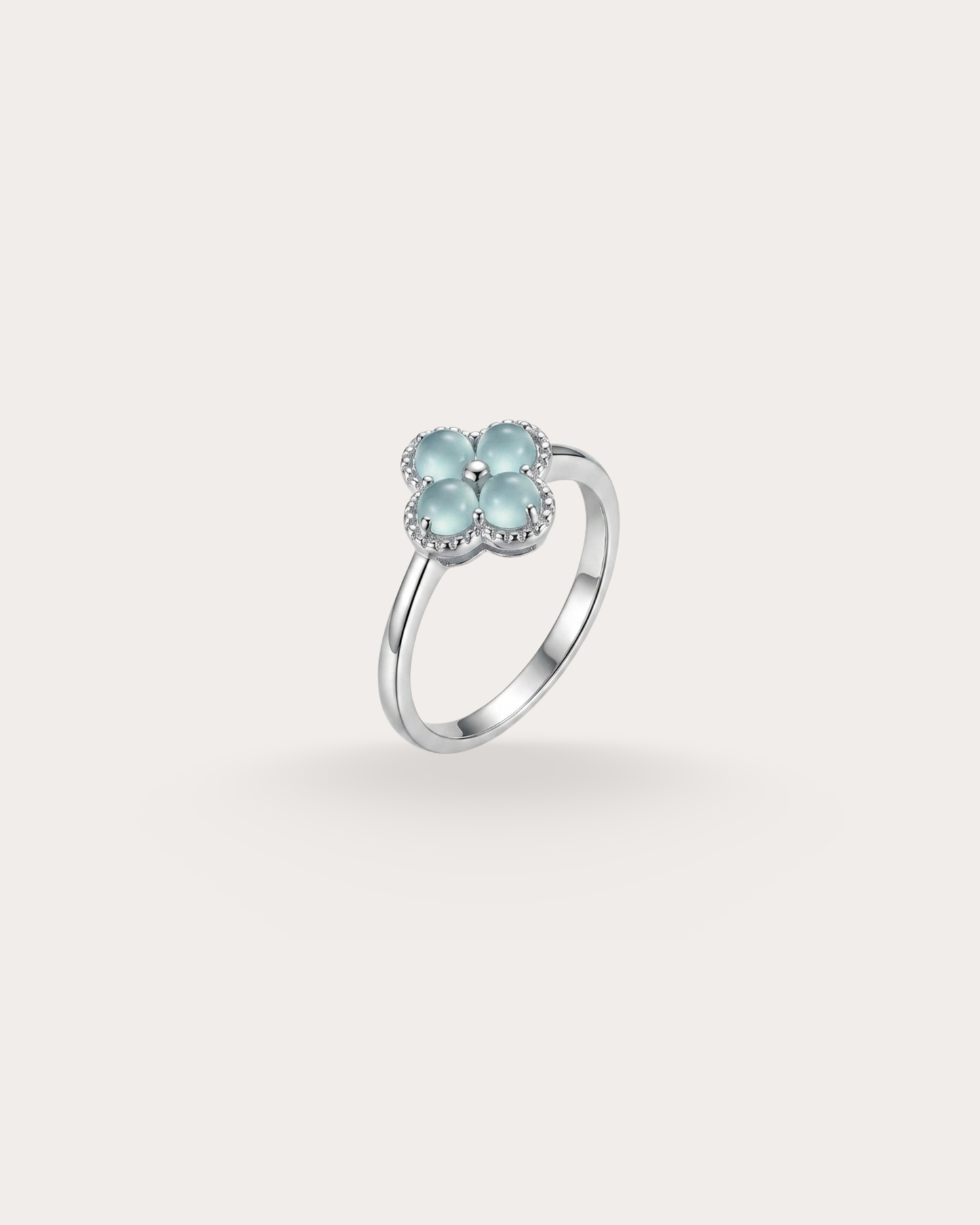 四叶.冰蓝翡翠｜Quatrefoil Wish Jade Ring