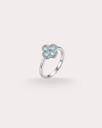 四叶.冰蓝翡翠｜Quatrefoil Wish Jade Ring