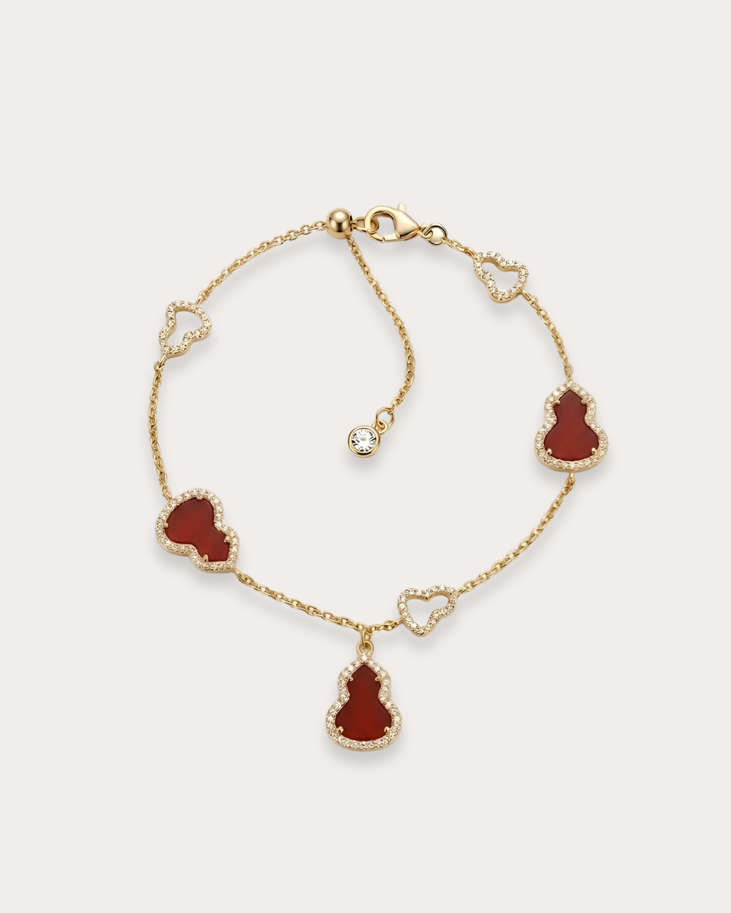双面红玉髓葫芦手链｜Dual Sided Crimson Agate Gourd Bracelet