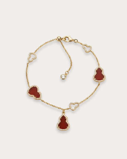 双面红玉髓葫芦手链｜Dual Sided Crimson Agate Gourd Bracelet