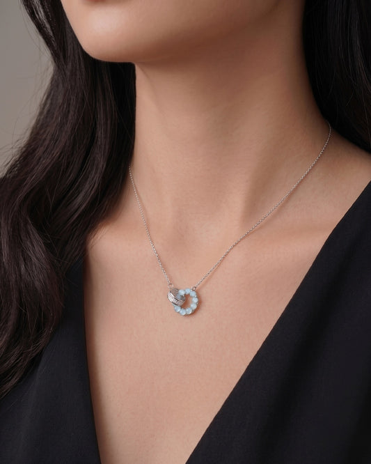 冰蓝圆舞翡翠项链｜Icy Blue Orbit Jade Necklace