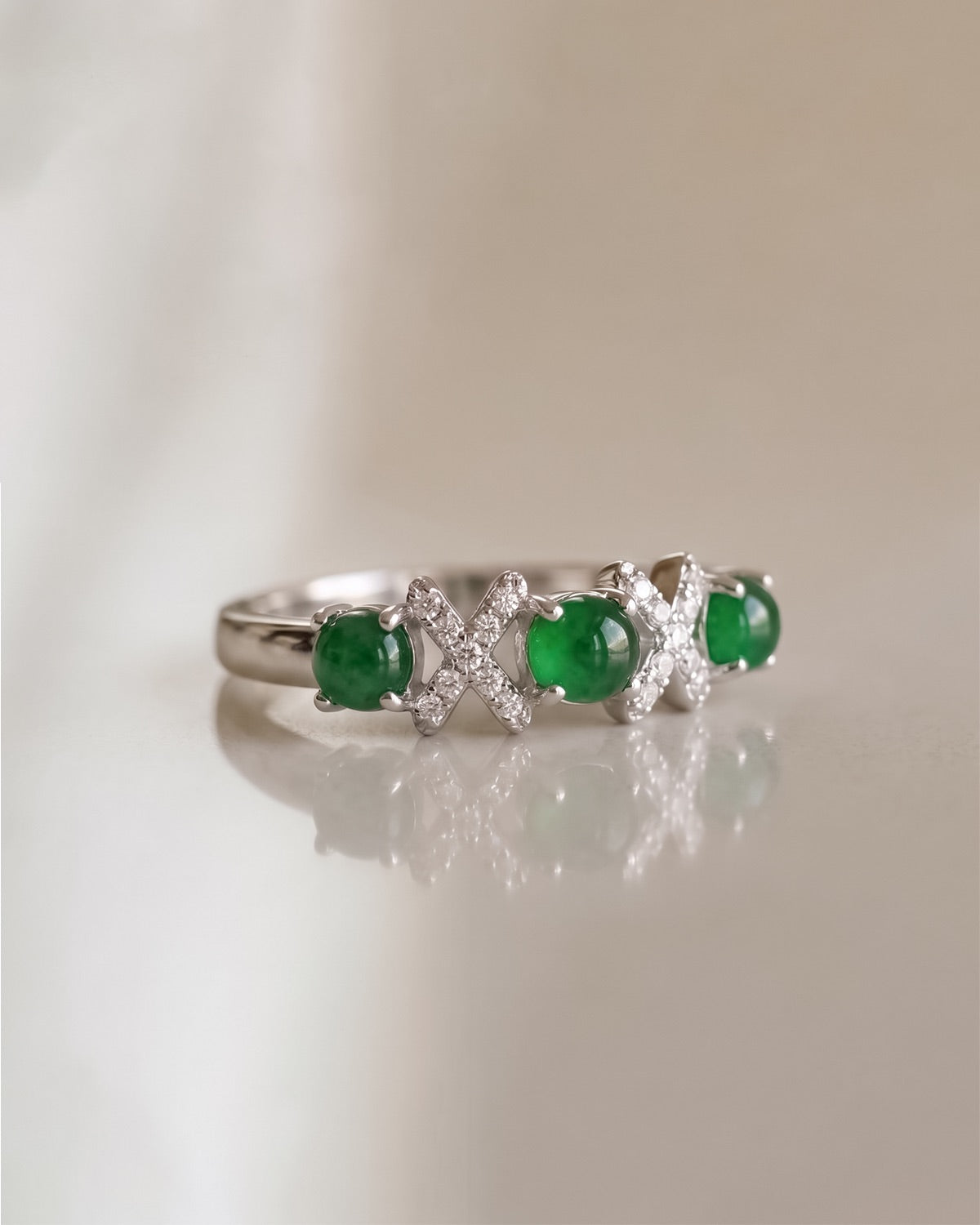 绿意缎结翡翠戒指｜Green Ribbon Jade Ring