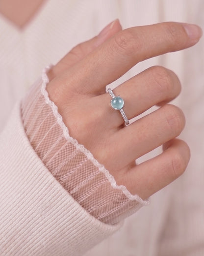 湖韵星辉翡翠戒指|Azure Celeste Jade Ring