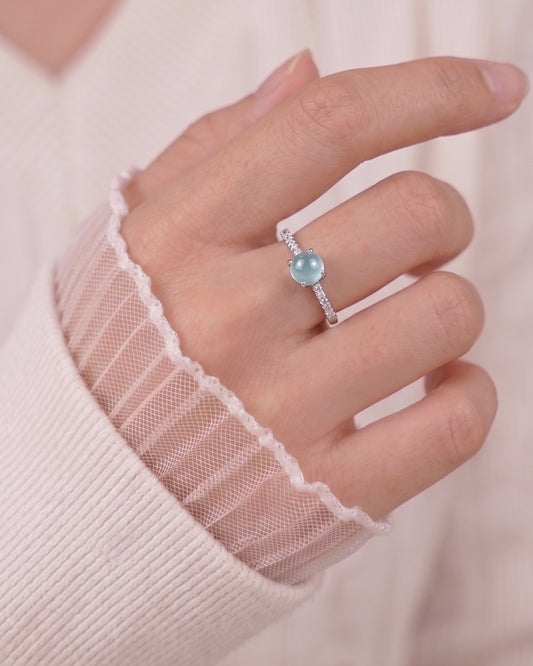 湖韵星辉翡翠戒指|Azure Celeste Jade Ring